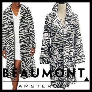 Beaumont Black/White Zebra Mid Length Trench Coat (S)